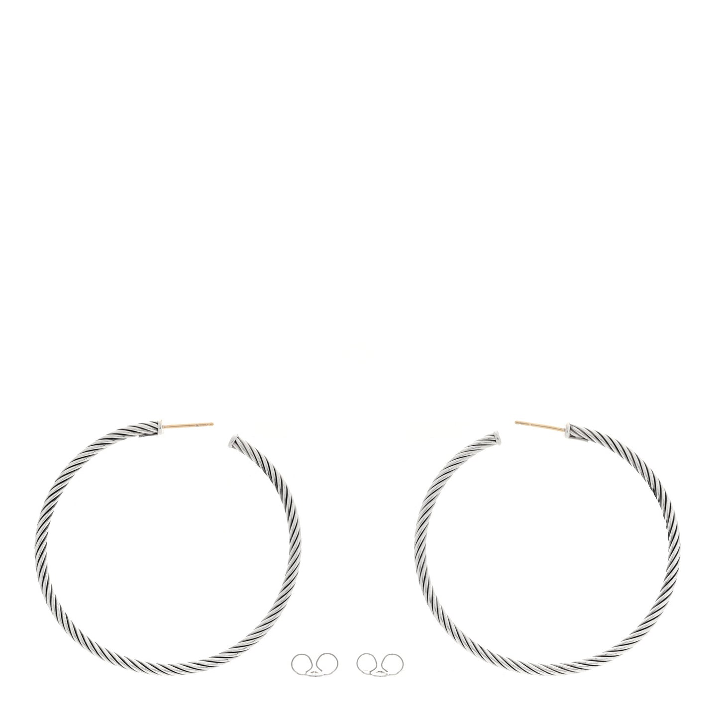 Sterling Silver Large Cable Classics Hoop Earrings