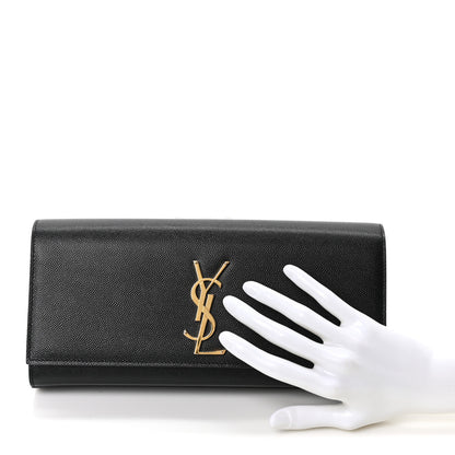 Saint Laurent Grain De Poudre Monogram Cassandre Clutch Black 2 of 9