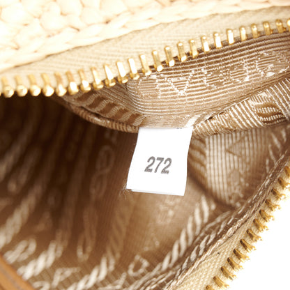 Prada Yarn Raffia Effect Crochet Mini Re-Edition 2000 Shoulder Bag Naturale 8 of 11