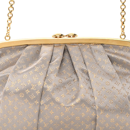 Louis Vuitton Satin Monogram Aumoniere Clutch Silver 7 of 12
