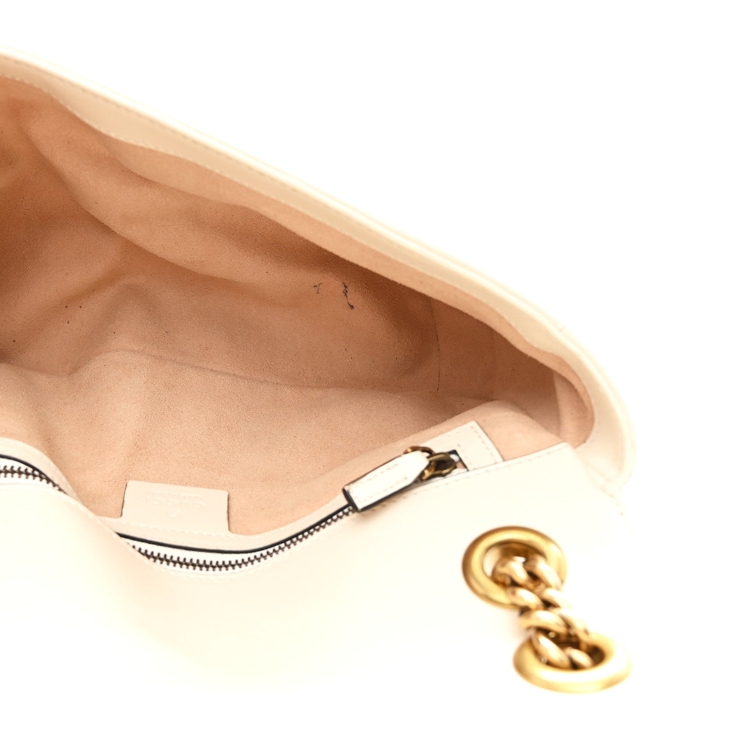 Gucci Calfskin Matelasse Small GG Marmont Shoulder Bag White 9 of 19