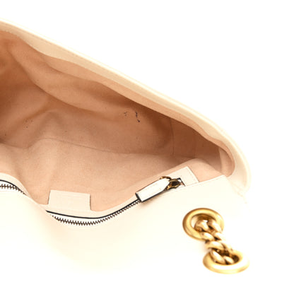 Gucci Calfskin Matelasse Small GG Marmont Shoulder Bag White 9 of 19