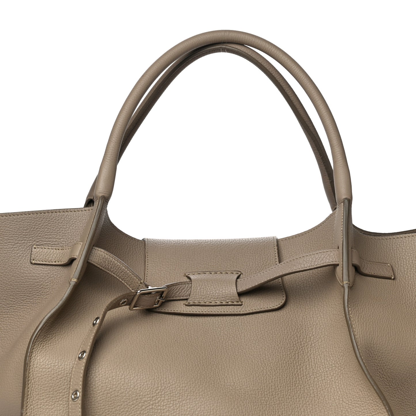 Supple Grained Calfskin Medium Big Bag Light Taupe