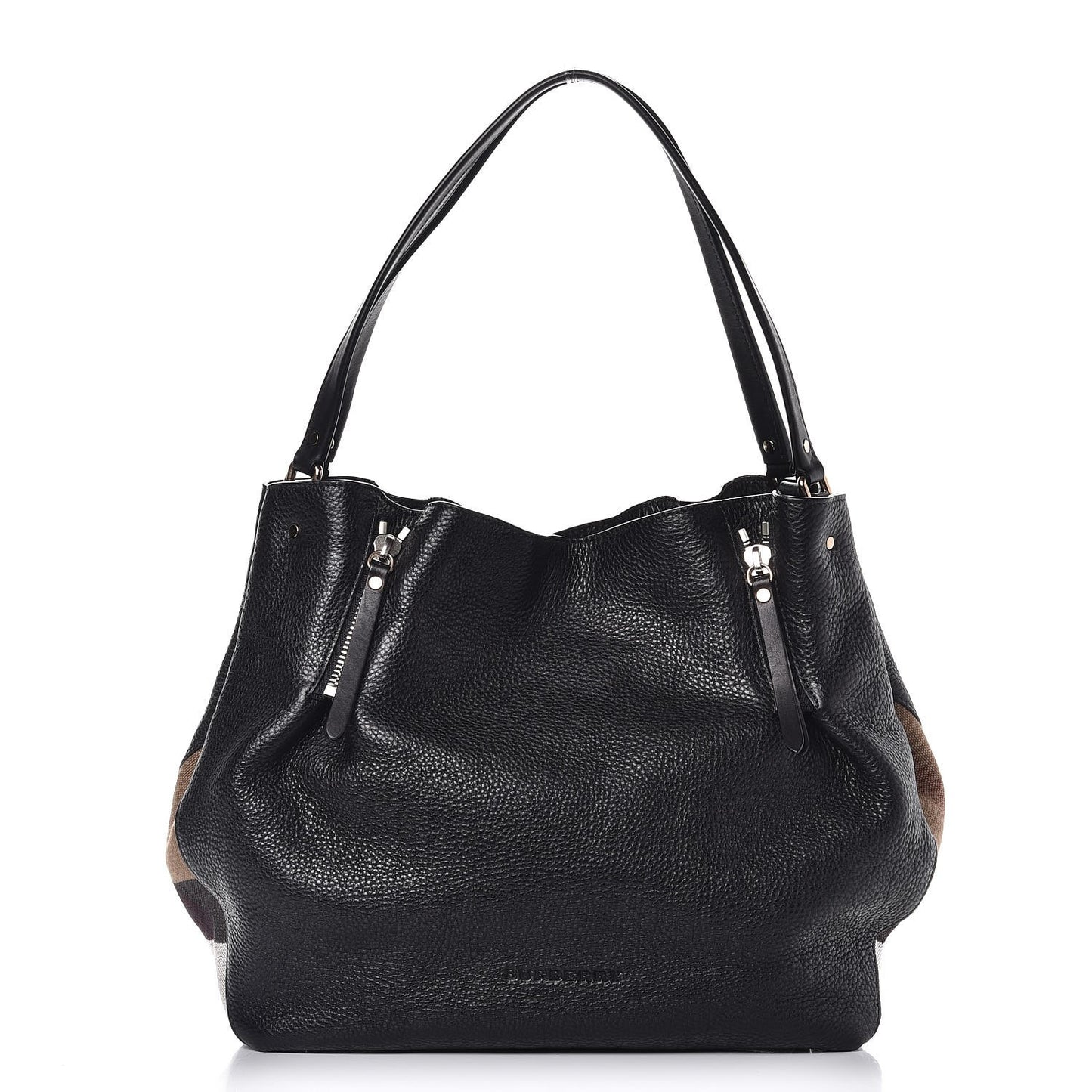 Grainy Calfskin House Check Medium Maidstone Black