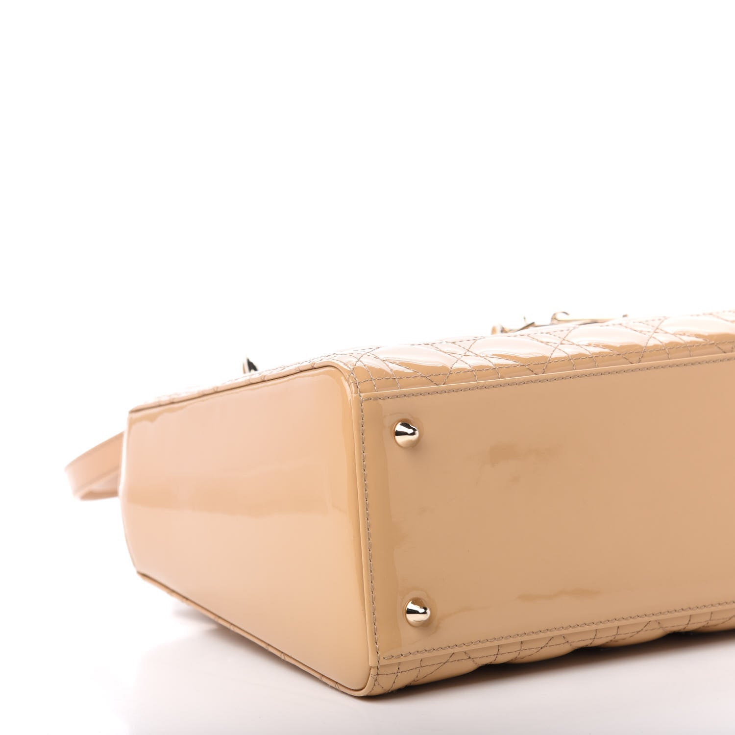 Christian Dior Patent Cannage Medium Lady Dior Beige 9 of 12