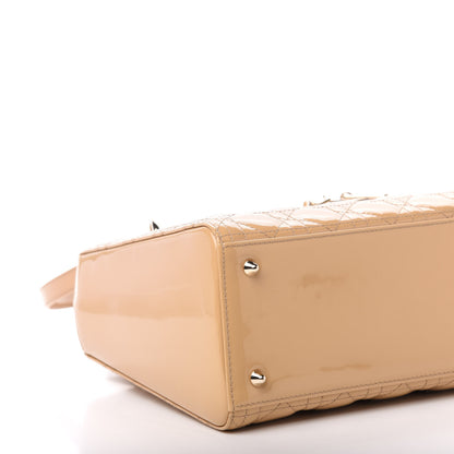 Christian Dior Patent Cannage Medium Lady Dior Beige 9 of 12