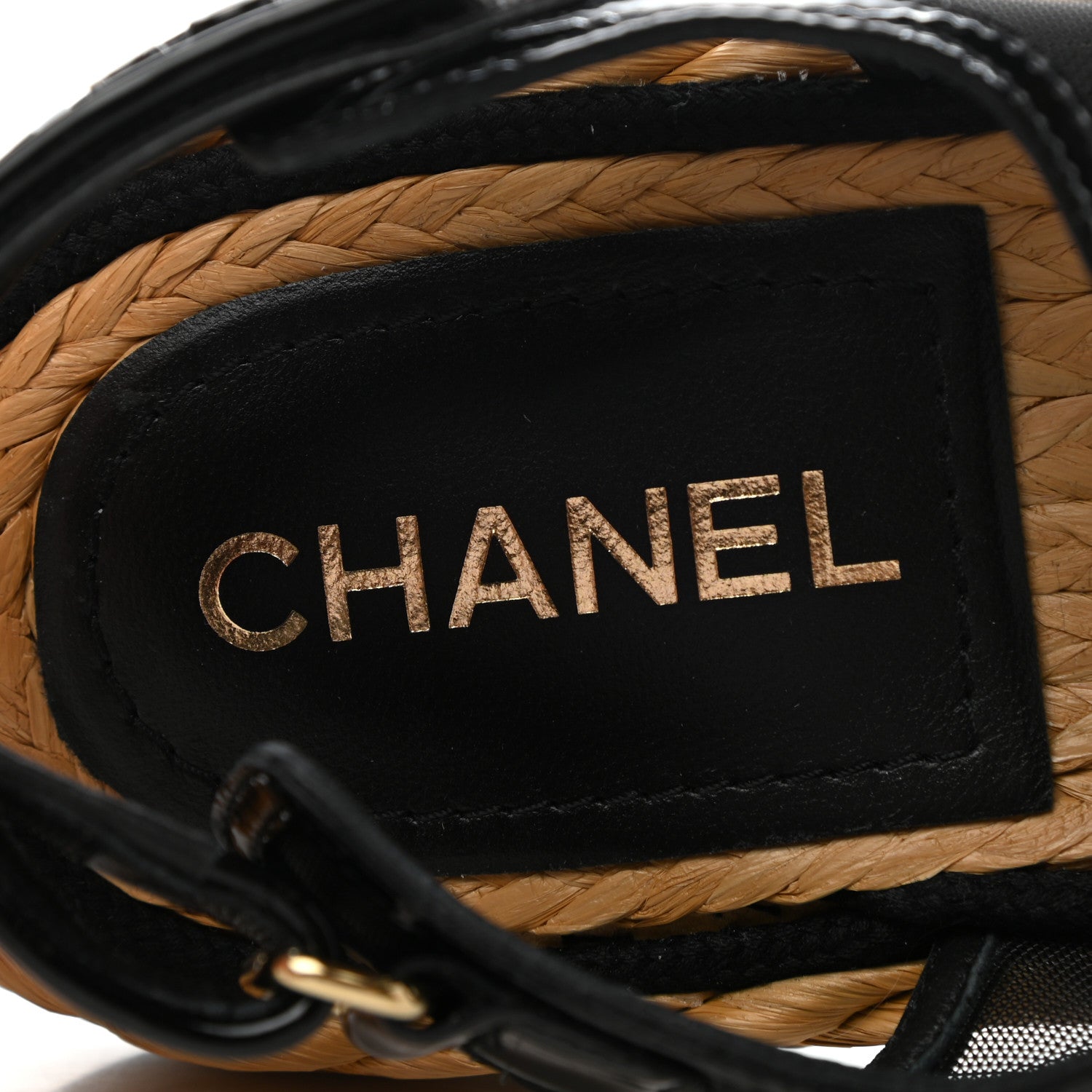 Chanel Mesh Patent Velcro Dad Sandals 39.5 Black 7 of 9