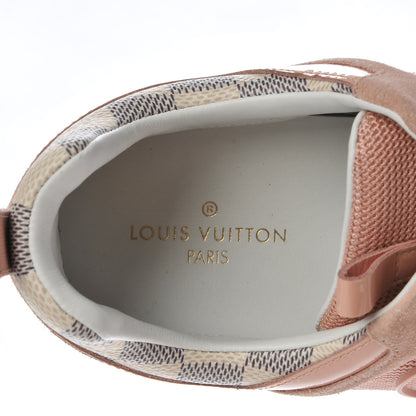 Louis Vuitton Suede Damier Azur Run Away Sneakers 38 Pink 9 of 12