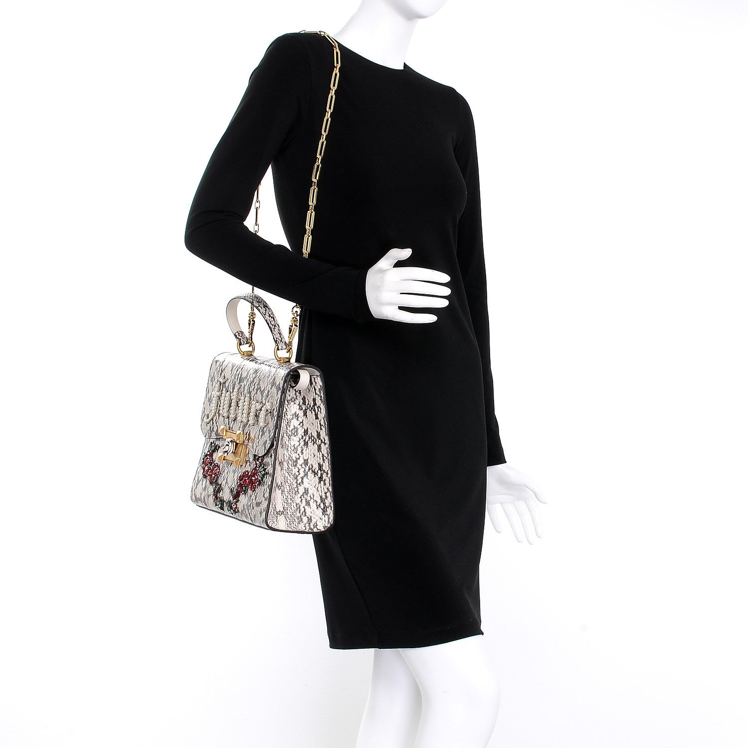 Gucci Snakeskin Embroidered Medium Osiride Top Handle Bag 2 of 11