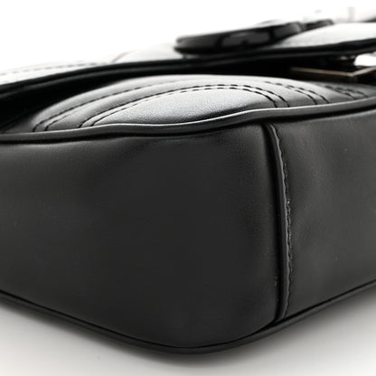 Gucci Calfskin Matelasse Monochrome Mini GG Marmont Shoulder Bag Black 9 of 10
