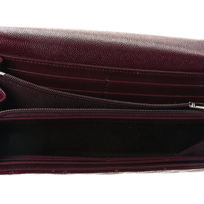 Chanel Caviar Quilted Large Gusset Flap Wallet Burgundy 8 of 9