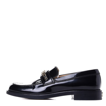 Chanel Shiny Calfskin Logo Loafers 41 Black 1 of 11