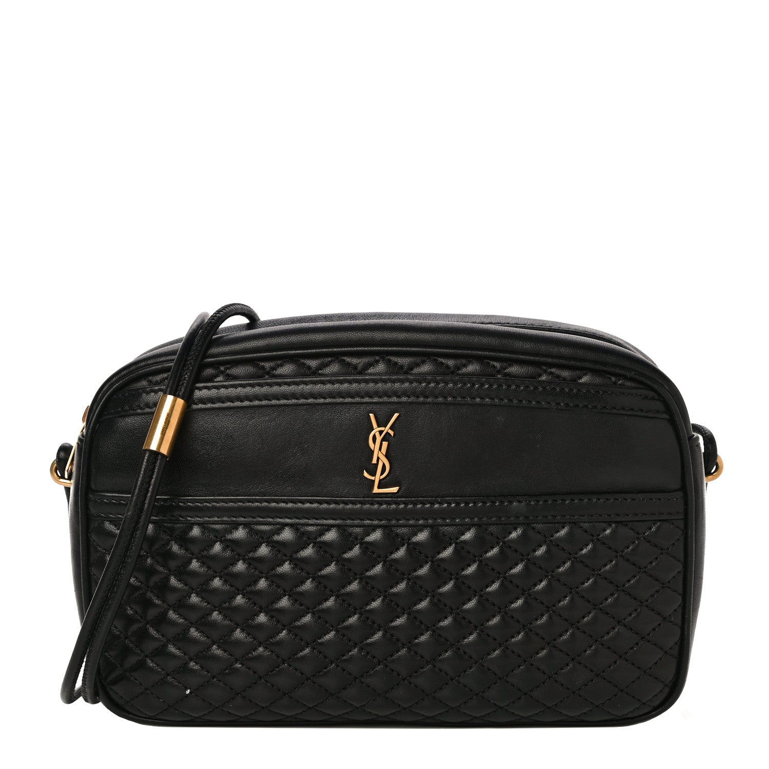 Saint Laurent Lambskin Quilted Victoire Camera Bag Black 1 of 22