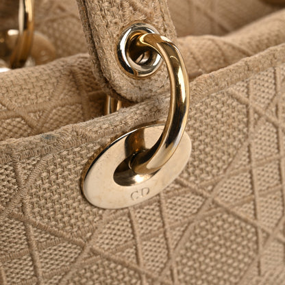Christian Dior Canvas Embroidered Medium Lady D-Lite Beige 13 of 22