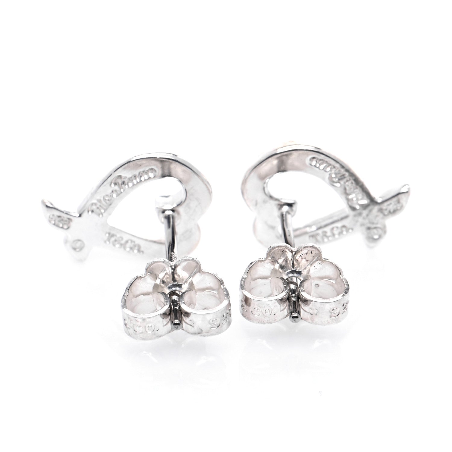 Tiffany Sterling Silver Mini Paloma Picasso Loving Heart Earrings 3 of 5