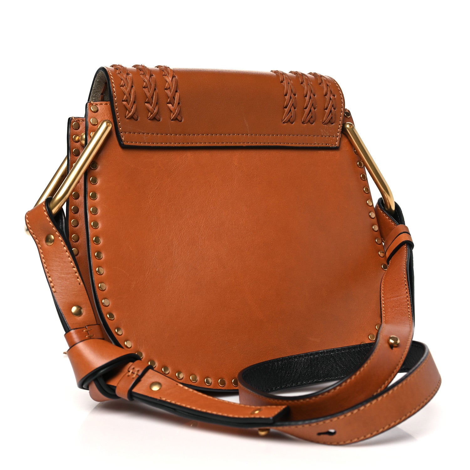 Chloe Calfskin Braided Small Hudson Shoulder Bag Caramel 3 of 10