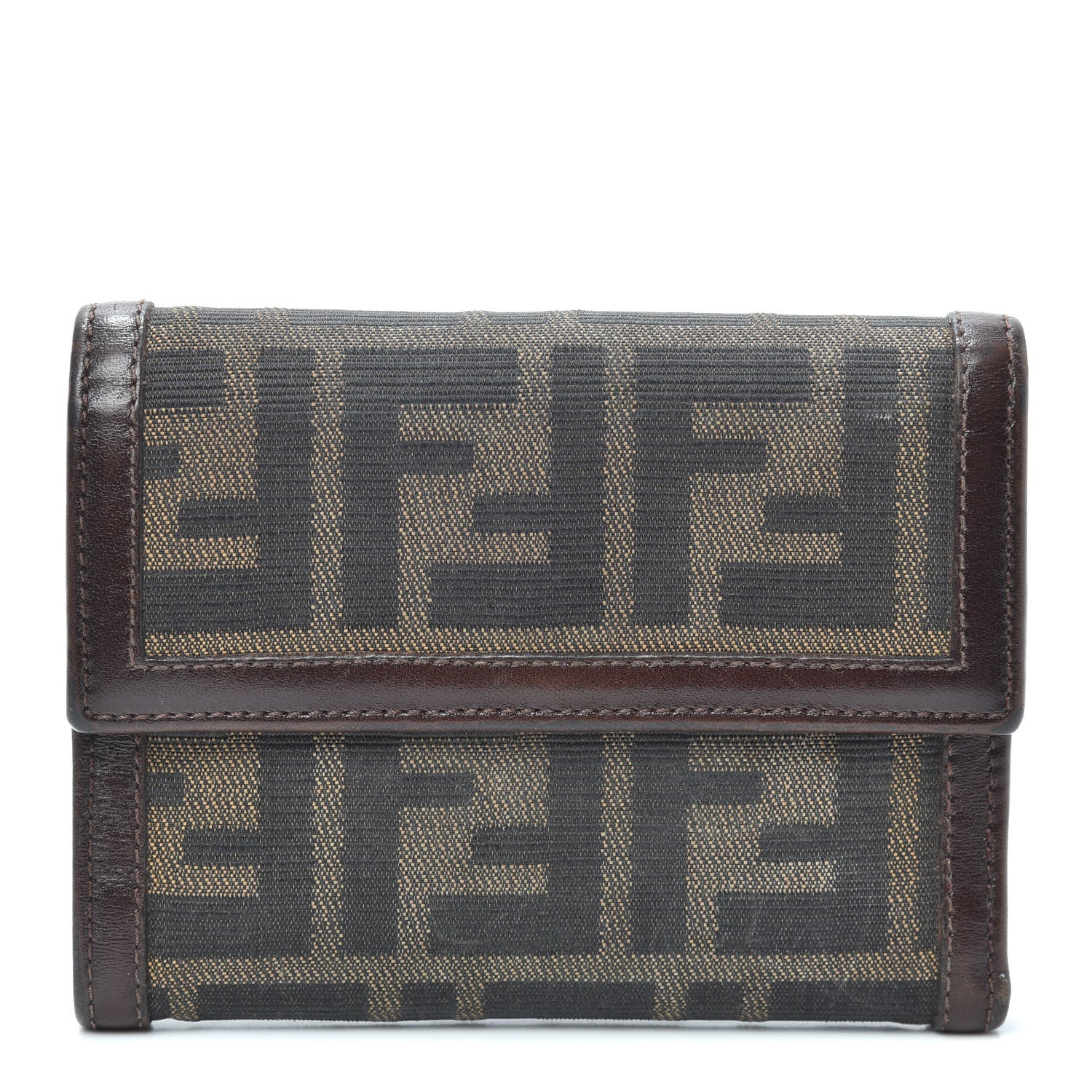 Fendi Zucca Compact Wallet Tobacco 1 of 6