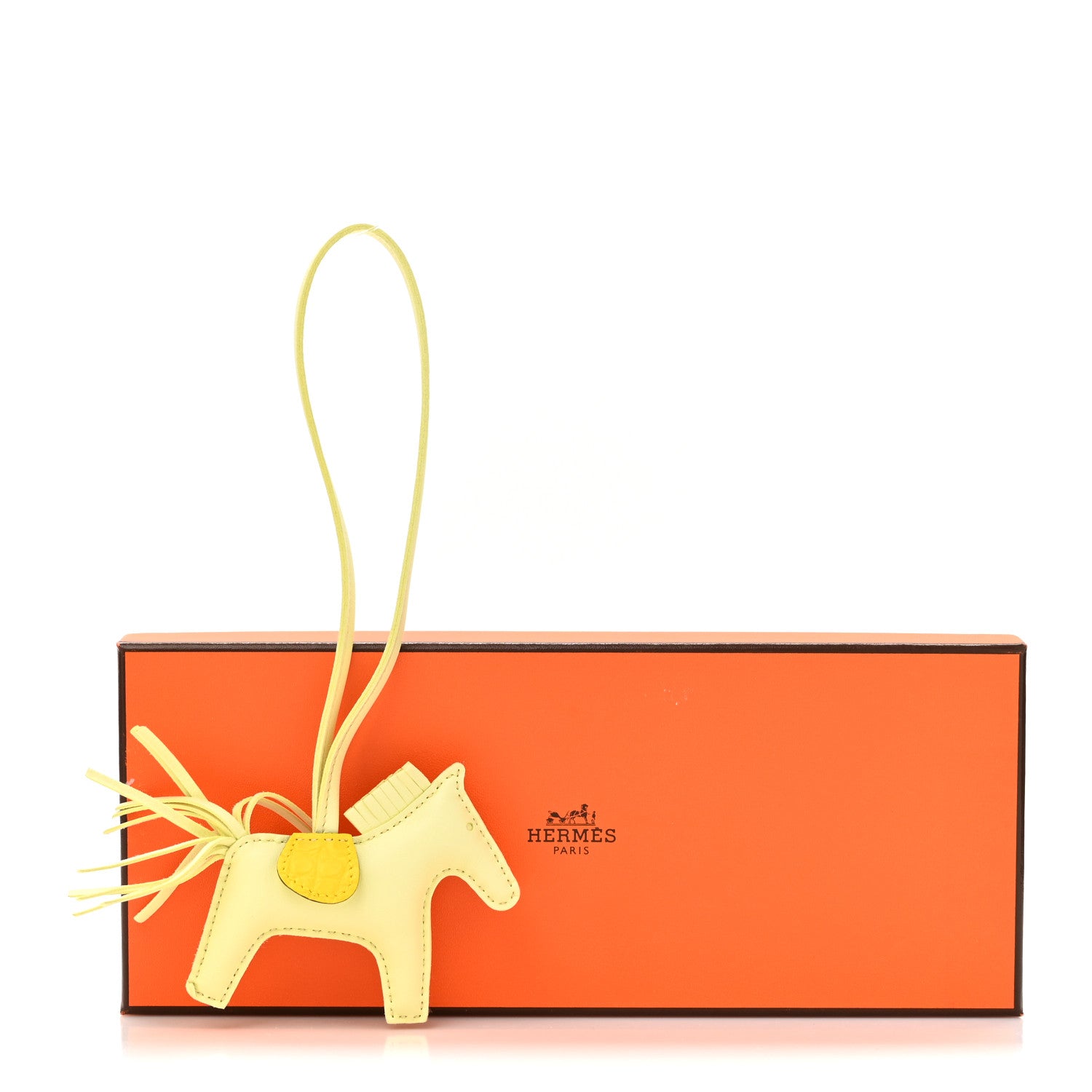 Hermes Milo Lambskin Matte Alligator Touch Grigri Rodeo Horse Bag Charm PM Jaune Milton Mimosa 5 of 5
