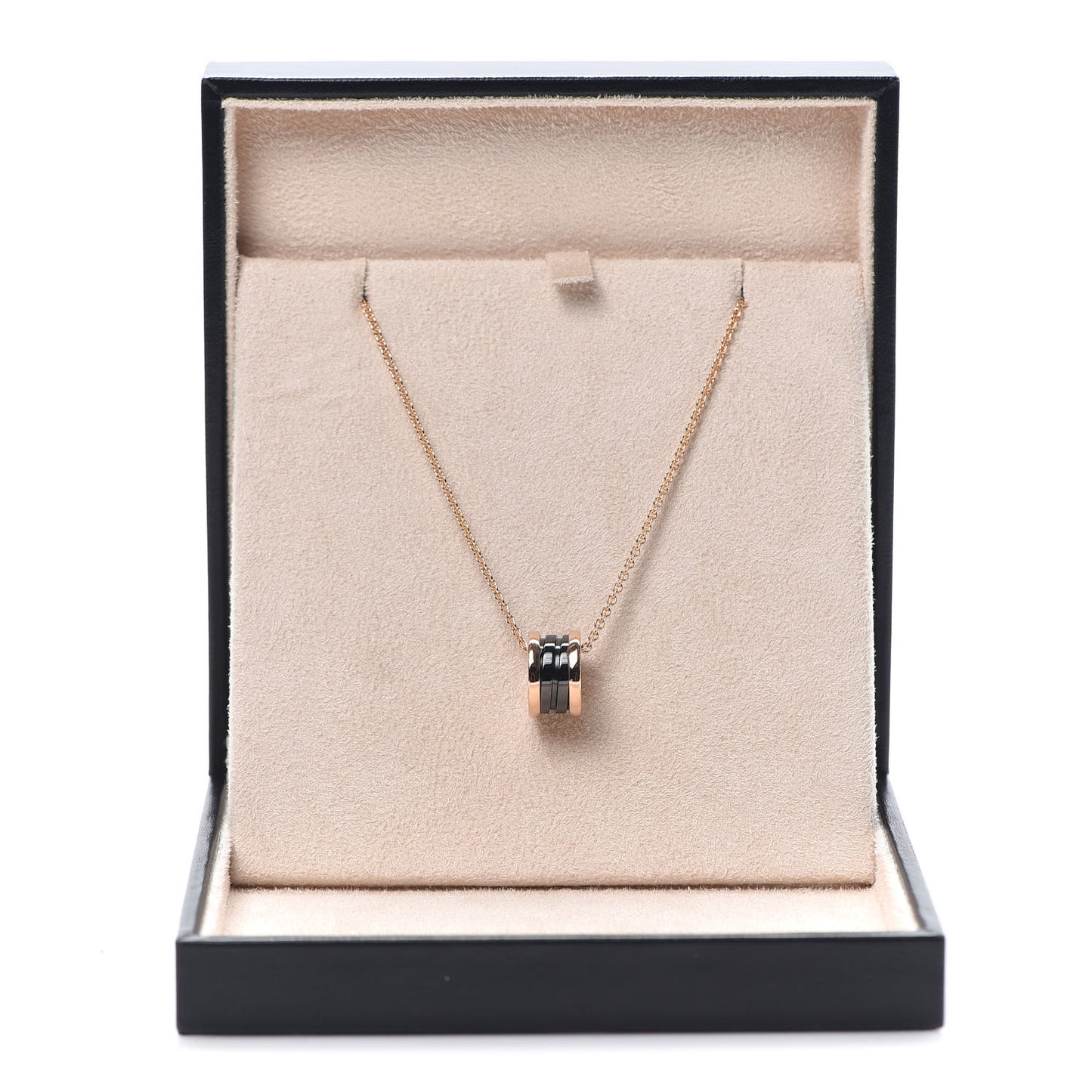 18K Rose Gold Black Ceramic B.Zero1 Pendant Necklace