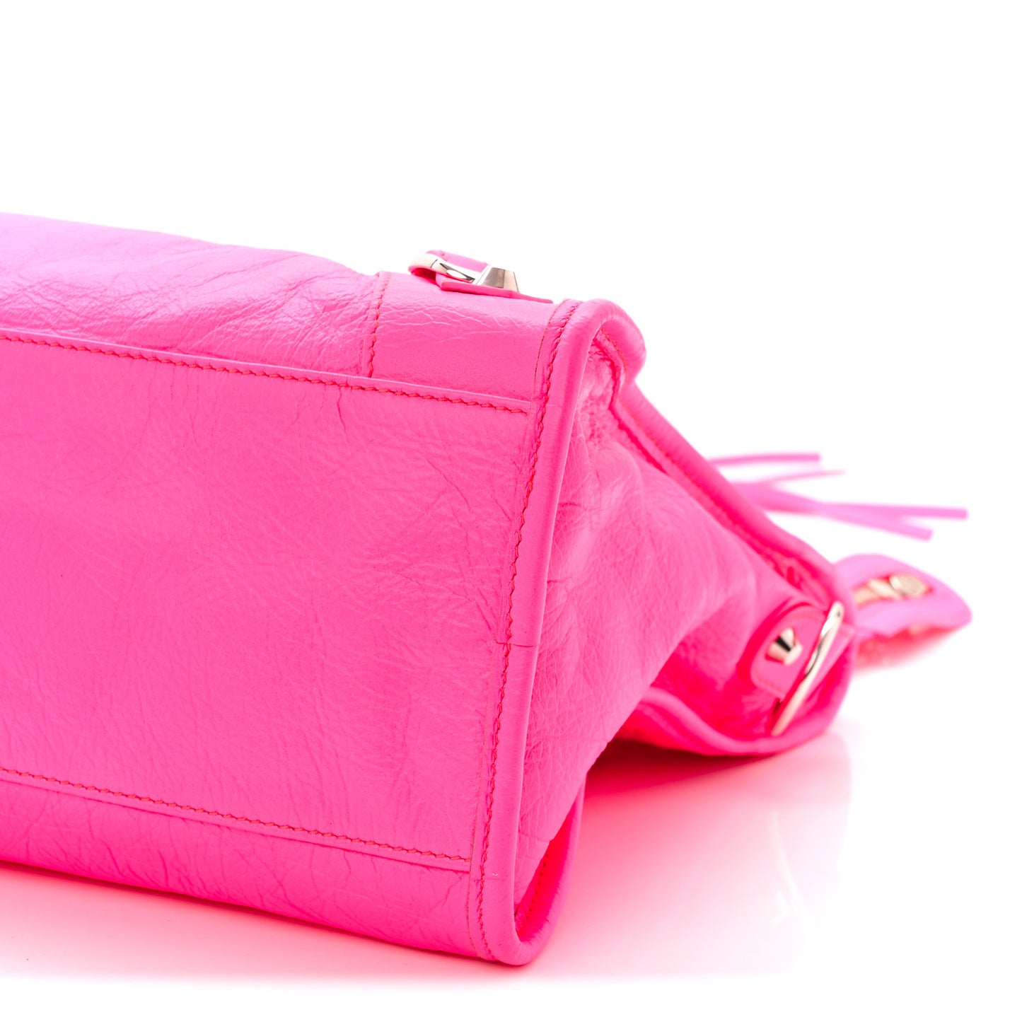 Agneau Classic Silver Hardware City Rose Fluo