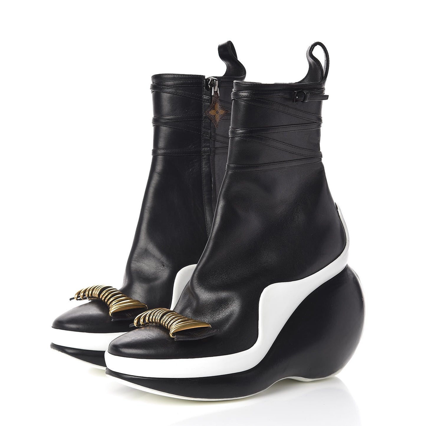 Calfskin Wedge Boot 38 Black