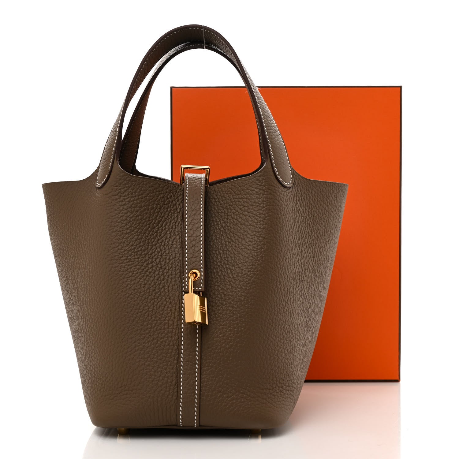 Hermes Taurillon Clemence Picotin Lock 18 PM Etoupe 10 of 10