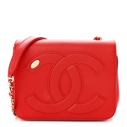 Chanel Lambskin CC Mania Flap Bag Red 1 of 12