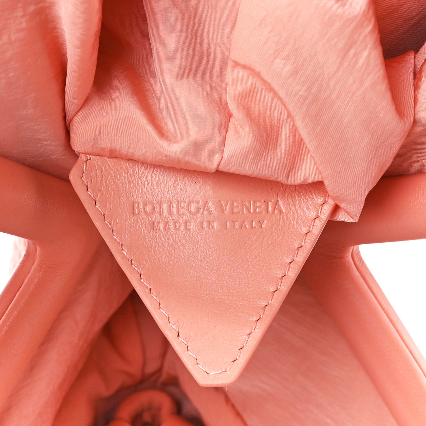 Lambskin Knit Small The Point Triangle Bag Peachy