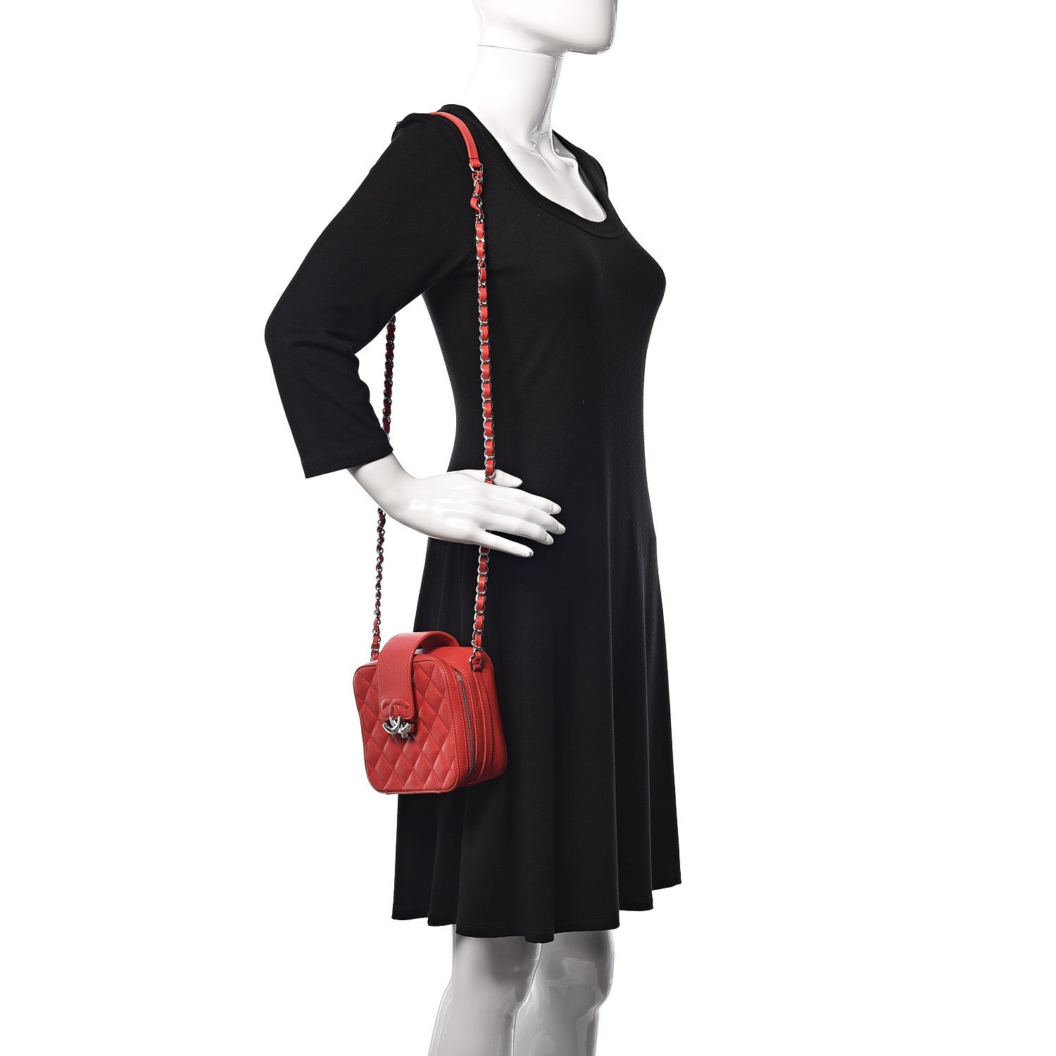 Chanel Lambskin Quilted Mini CC Box Camera Bag Red 2 of 14