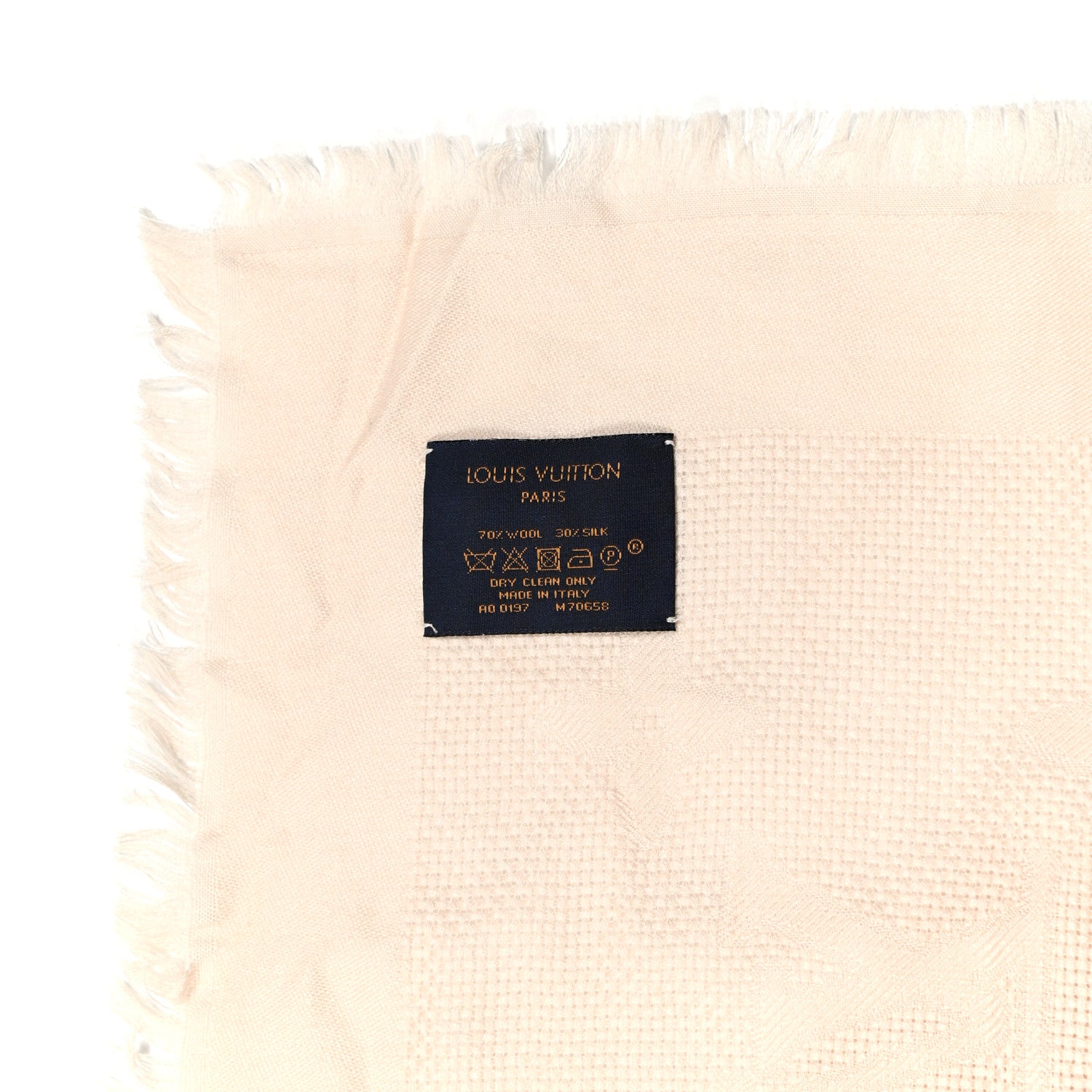 Louis Vuitton Wool Silk Monogram Shawl Beige 4 of 4