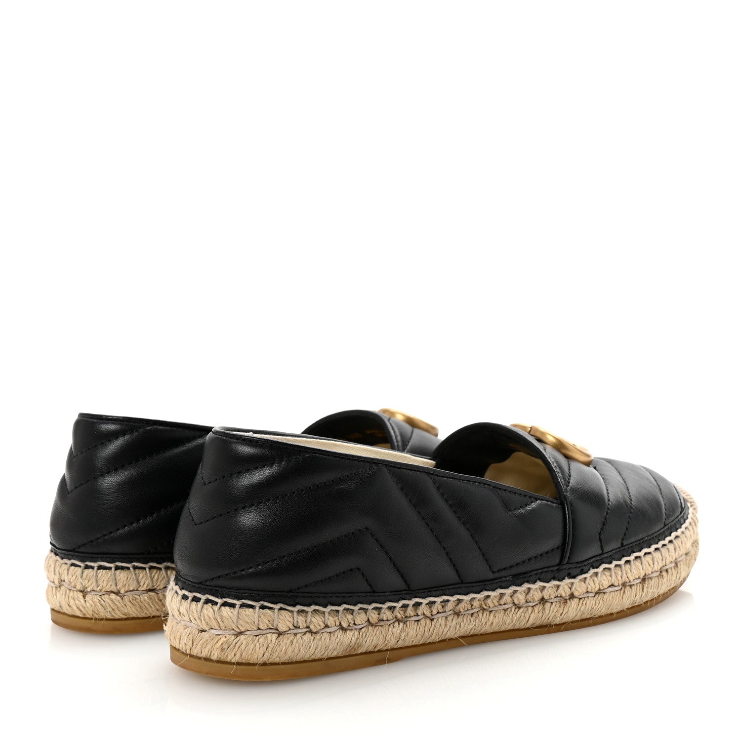 Gucci Nappa Matelasse GG Marmont Espadrilles 38.5 Black 5 of 10