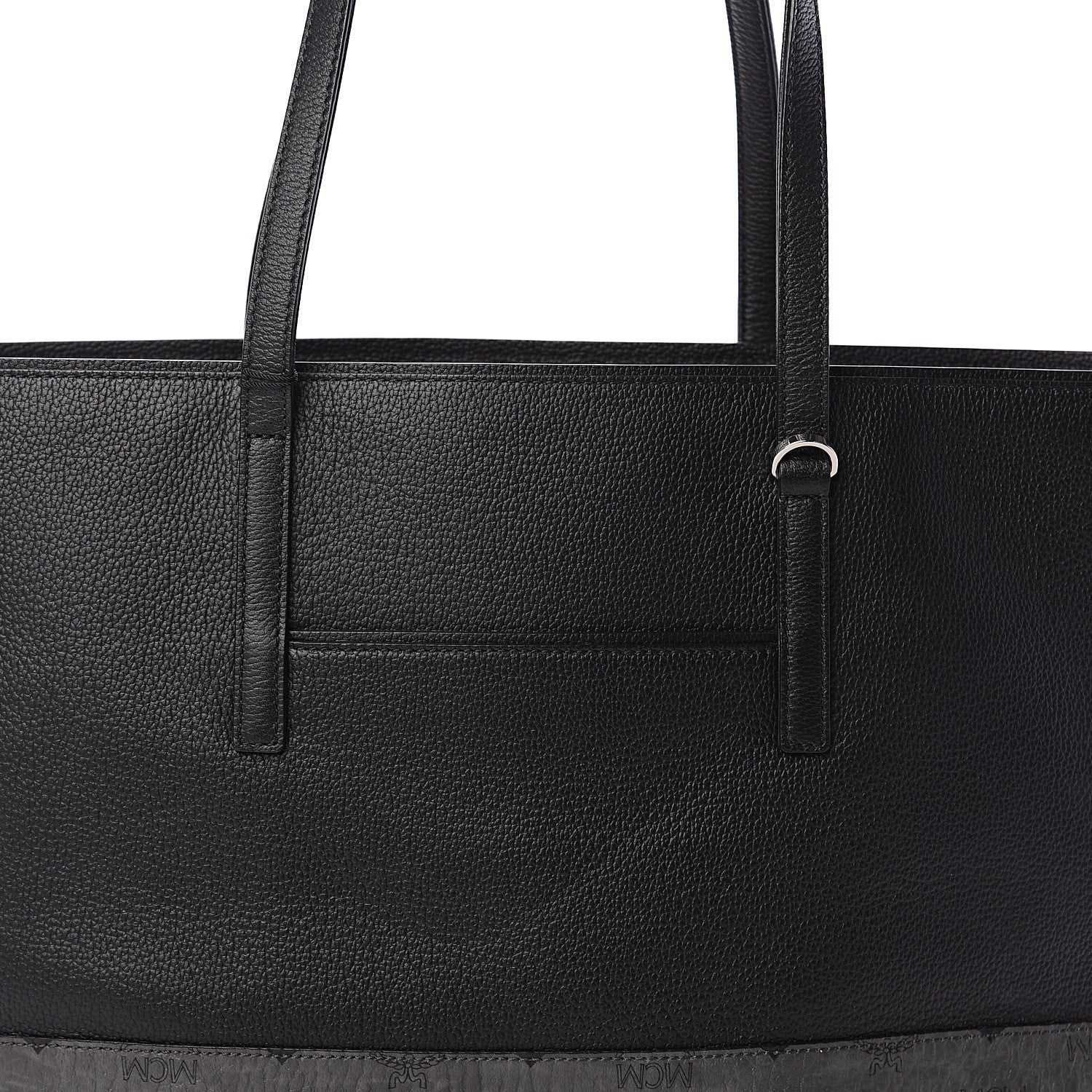 MCM Calfskin Visetos Wilder Shopper Tote Black 6 of 8