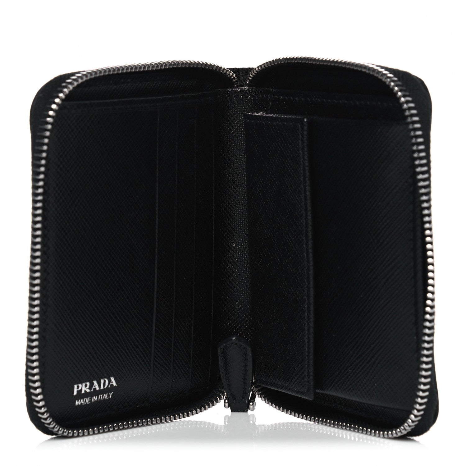 Prada Tessuto Nylon Compact Zip Around Wallet Black 4 of 4