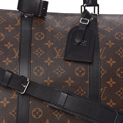 Louis Vuitton Monogram Macassar Keepall Bandouliere 55 9 of 12
