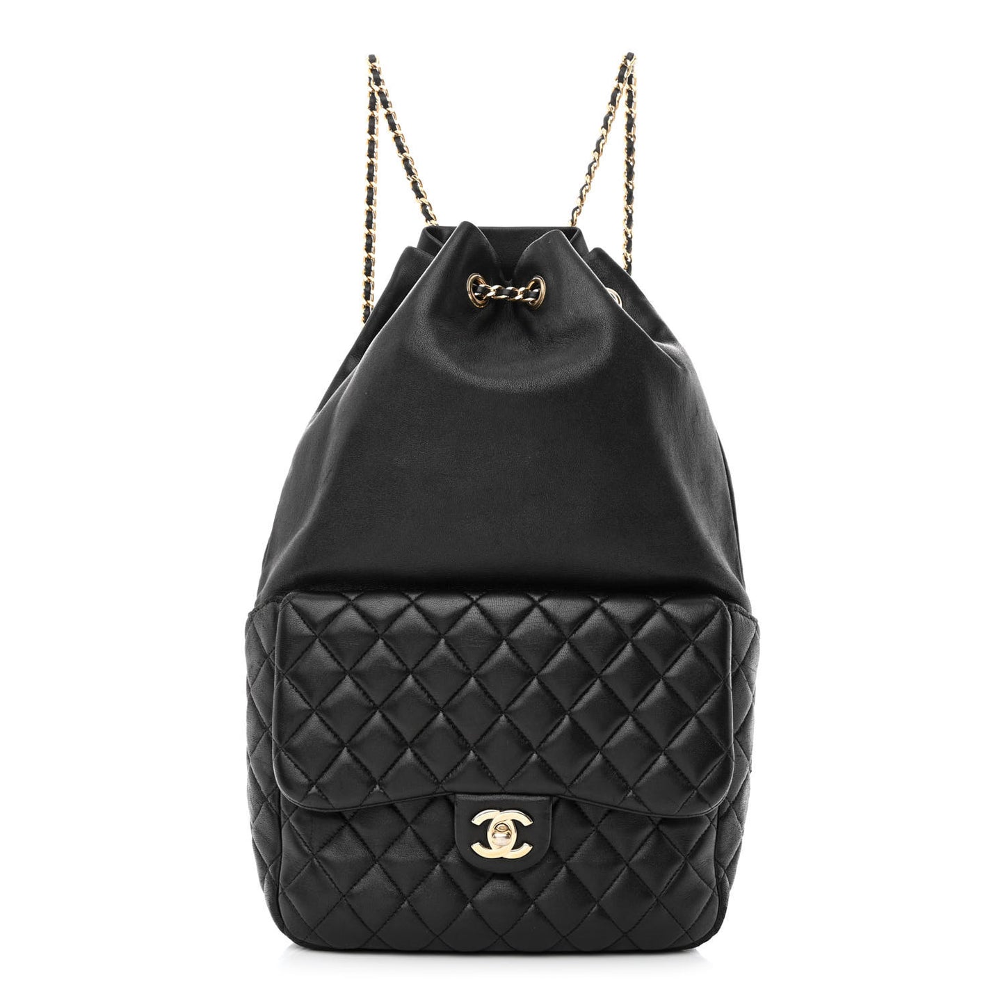 Lambskin Quilted Large In Seoul Backpack Black
