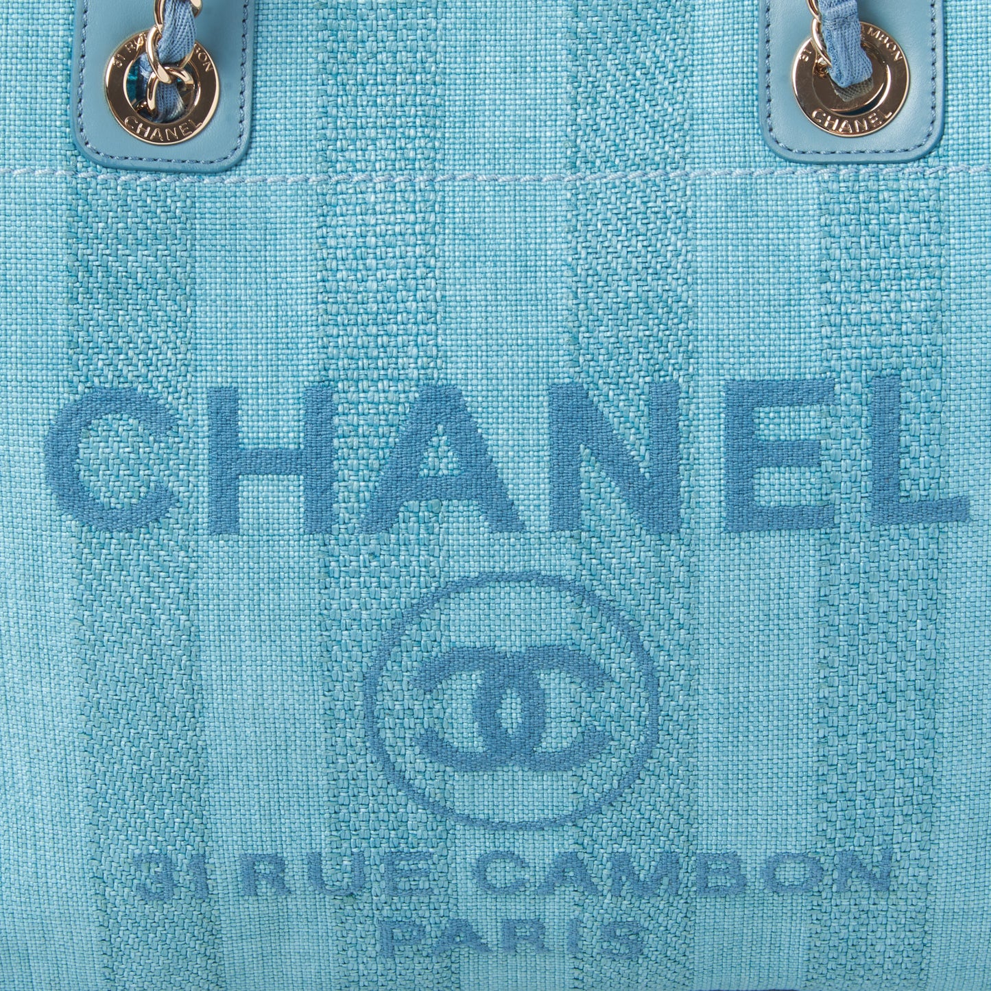 Mixed Fibers Striped Small Deauville Tote Blue