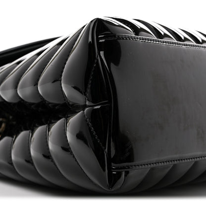 Saint Laurent Patent Y Quilted Monogram Medium Loulou Chain Satchel Black 9 of 12
