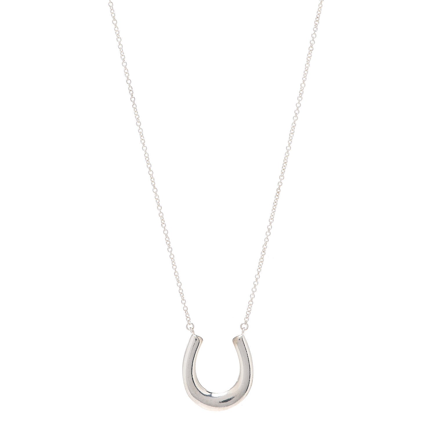 Tiffany Sterling Silver 1837 Horseshoe Pendant Necklace 1 of 5