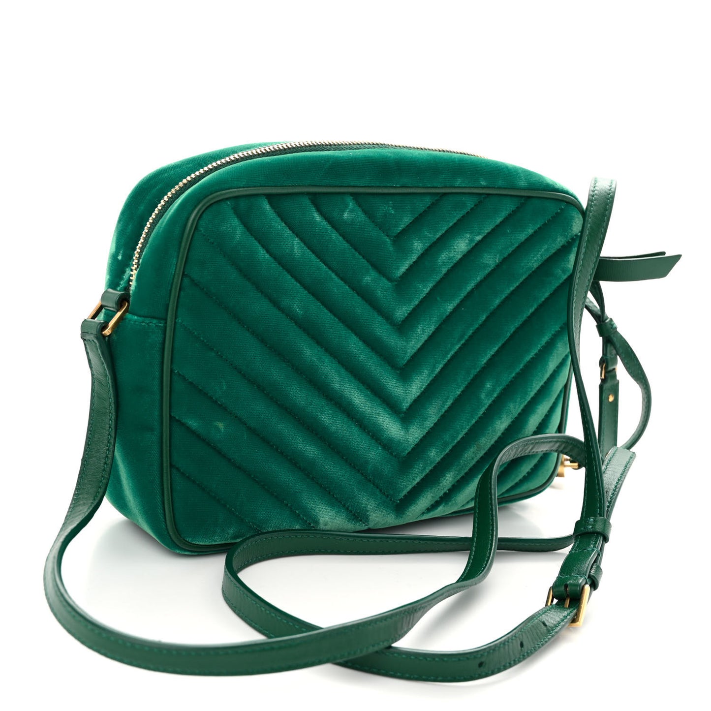 Velvet Matelasse Monogram Lou Camera Bag Deep Malachite