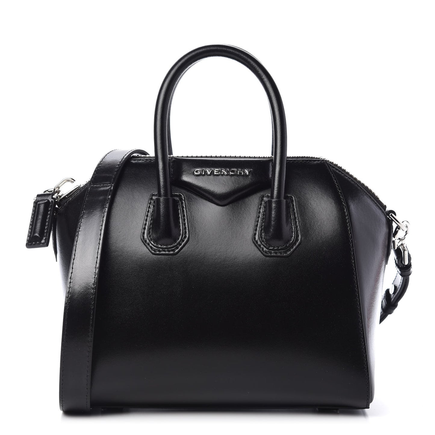 Shiny Lord Calfskin Mini Antigona Black