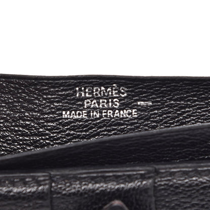 Hermes Lizard Bearn Gusset Wallet Black 6 of 14