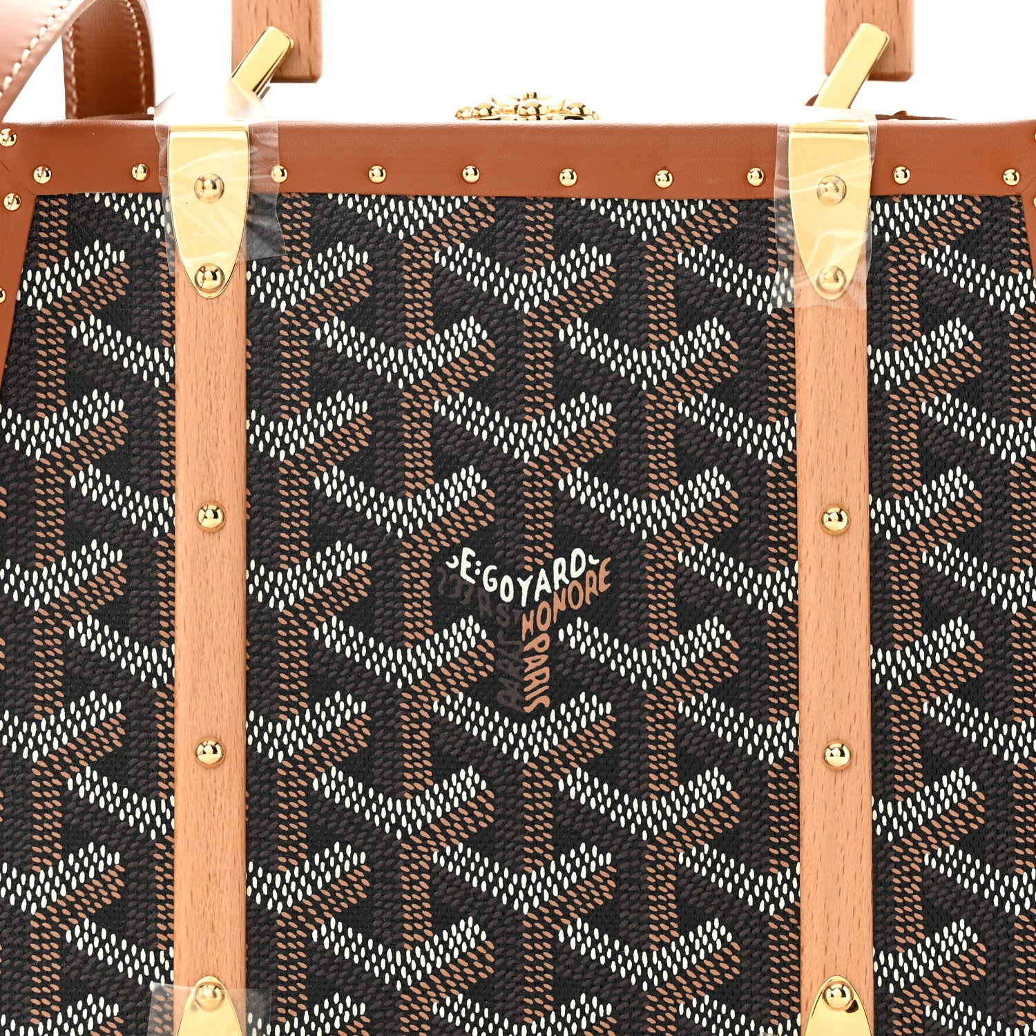 Goyard Goyardine Mini Saigon Trunk Bag Black Gold 8 of 12