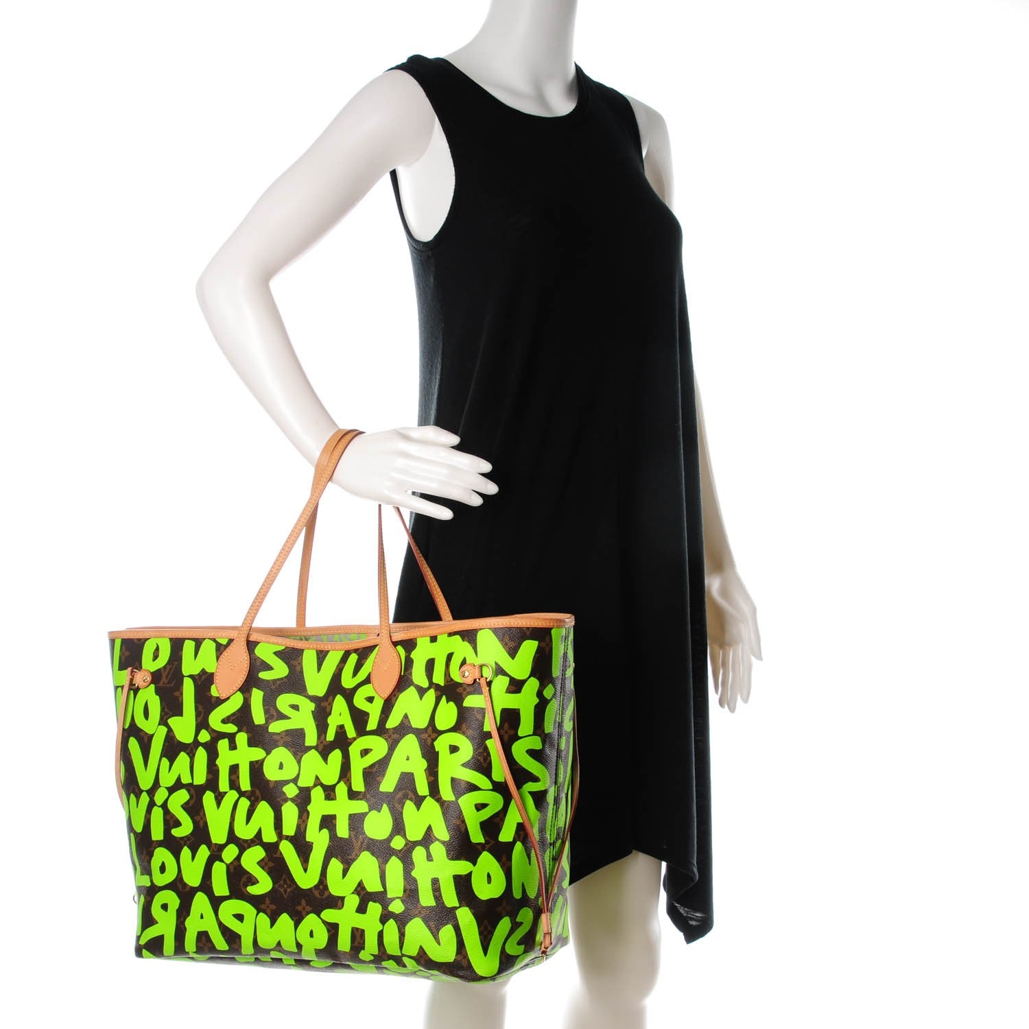 Louis Vuitton Monogram Graffiti Neverfull GM Green 2 of 7