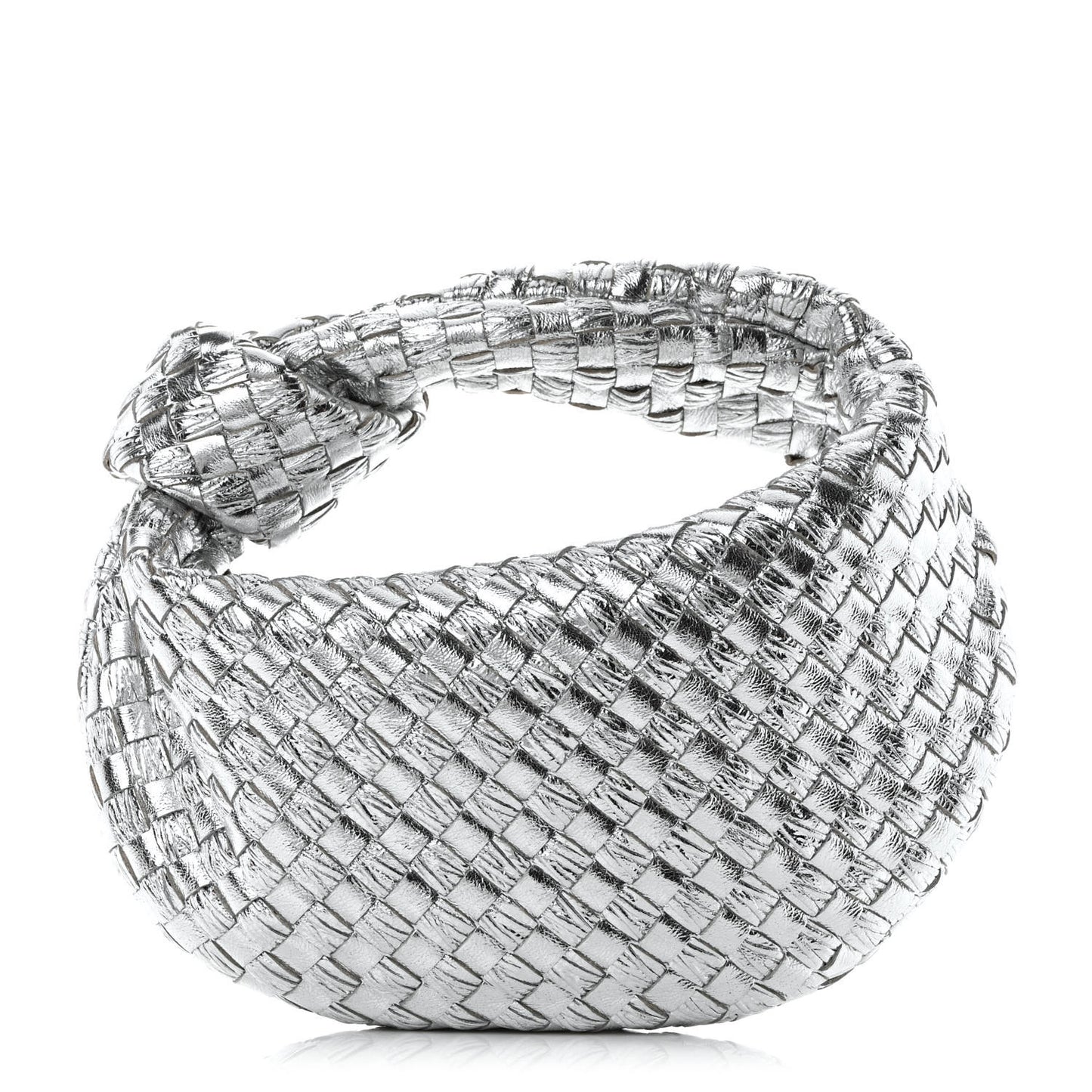 Metallic Nappa Intrecciato Mini Jodie Silver