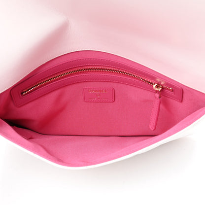 Chanel Goatskin Quilted Timeless CC Clutch White 5 of 9