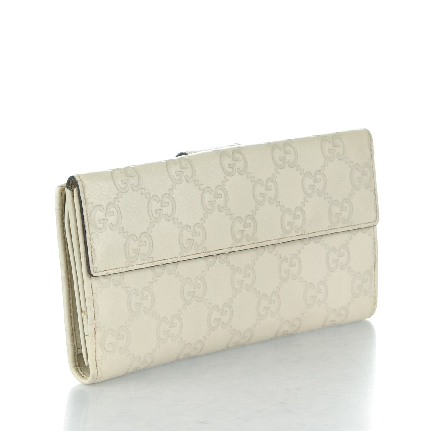 Gucci Guccissima Heart Continental Wallet Off White 3 of 8