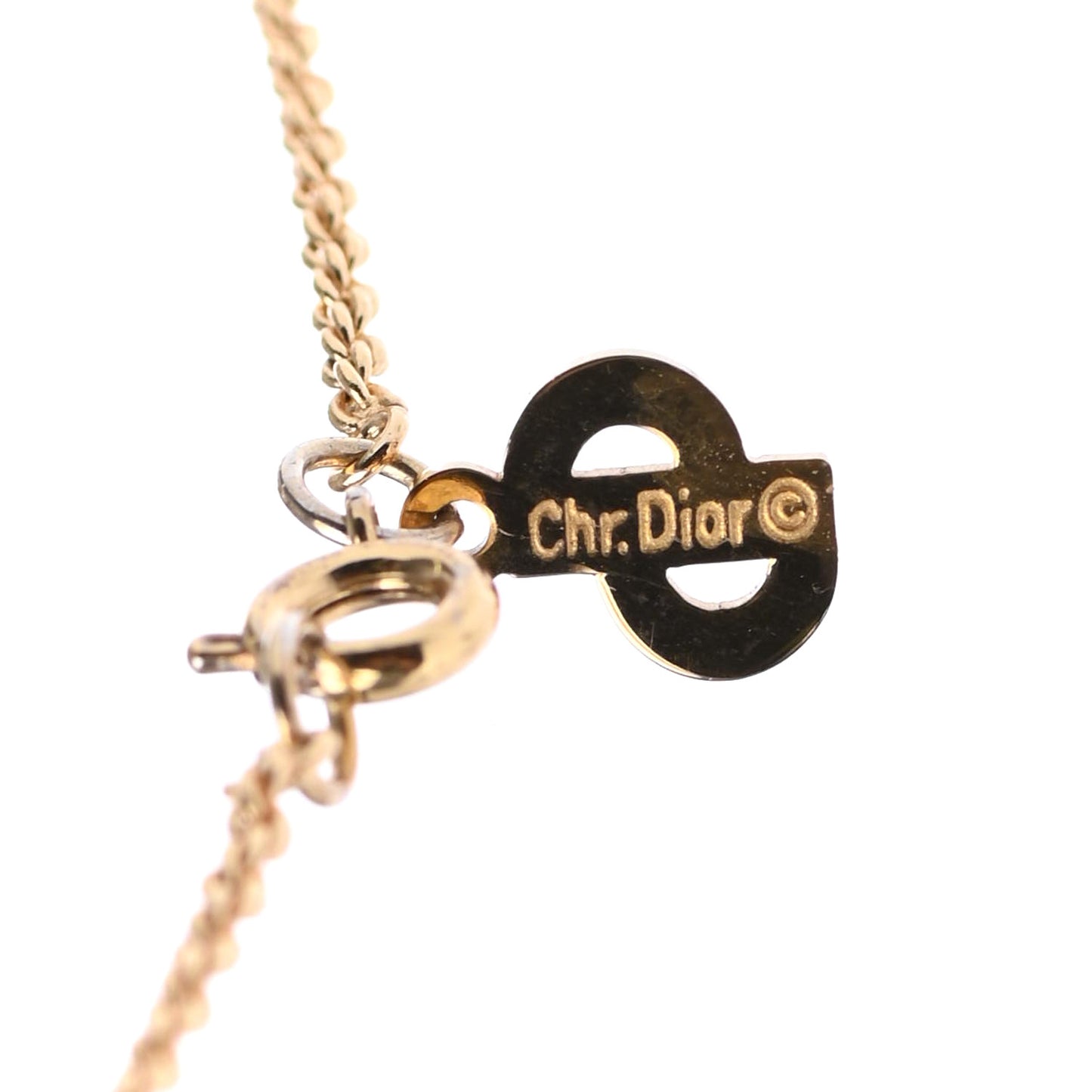 Metal Crystal CD Necklace Gold Black