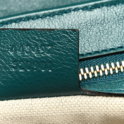 Gucci Azalea Calfskin Enamel Matelasse Diagonal Small Torchon GG Marmont Shoulder Bag Imperial Blue Pavone 7 of 9