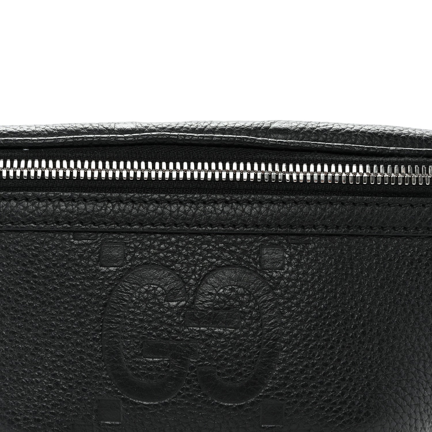 Gucci Piuma Calfskin Jumbo GG Embossed Small Belt Bag Black 7 of 9