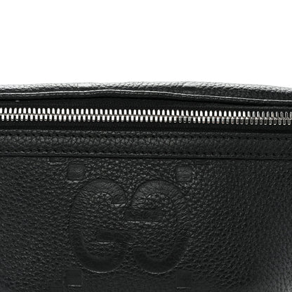 Gucci Piuma Calfskin Jumbo GG Embossed Small Belt Bag Black 7 of 9